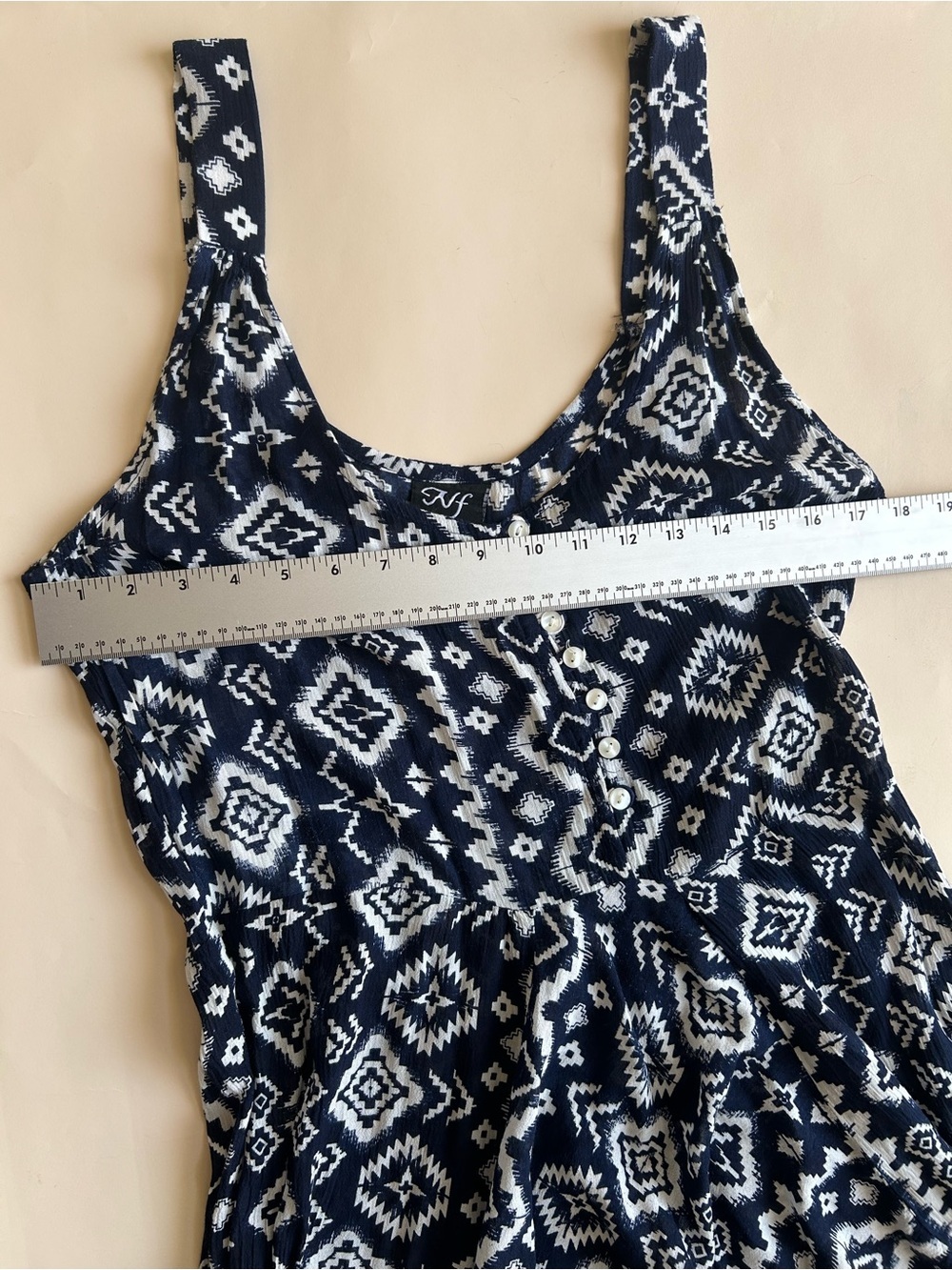 Sleeveless Navy & White Printed Harem Jumpsuit size s/M - Picture 5 of 8